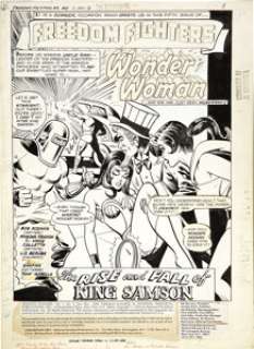 Ramona Fradon and Vince Colletta - Freedom Fighters #5, Splash Page 1 Original Art (DC, 1976). Wonder Woman - | Heritage