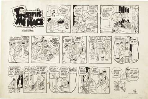 Hank Ketcham - Dennis the Menace Sunday Comic Strip Original Art, dated 11-29-53 (Post-Hall Syndicate, -