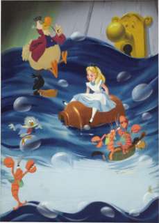 "Alice in Wonderland" Illustration, page 7 Original Art (Golden Press/Disney, 1951). Alice, the -