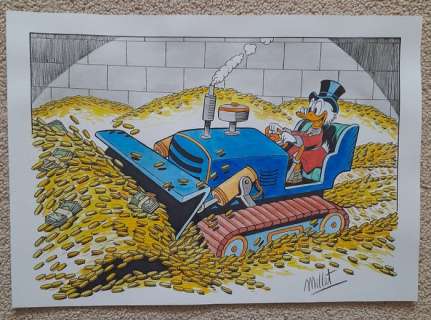Millet Watercolour - Uncle Scrooge - Scrooge McDuck in The Money Bin - 2021 | Catawiki