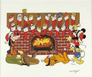 Paul Wenzel - Walt Disney Company Christmas Card Illustration Original Art (Disney, 1981). Here is the -