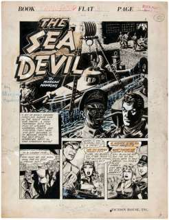 GRAHAM INGELS SIX PAGE GOLDEN AGE ORIGINAL ART STORY â€œTHE SEA DEVILâ€. | Hake’s