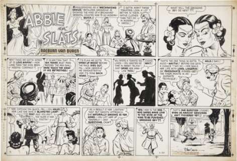 Raeburn Van Buren Abbie and Slats Sunday Comic Strip Original Art, dated 3-30-46 (United Feature Syndicate, -