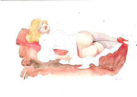 Leone Frollo - 1 Original colour drawing - Watercolor - 1980 | Catawiki