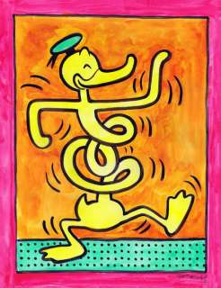 Tony Fernandez - Donald Duck Inspired By Keith Haring’s "Montreux" (1983) - Original Painting | Catawiki