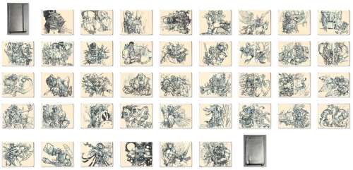 Eric Canete - Leather Sketchbook with 41 Original Art Dps Drawings Inside - Samurai, Valkyrie, Steampunk, Monsters, Babes, He-Man, She-Ra, & More