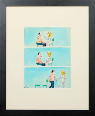 Lot 35 - HOVIV (René HOVIVIAN dit) (1929-2005) L’infirmière coquine Aquarelle… | misc / divers