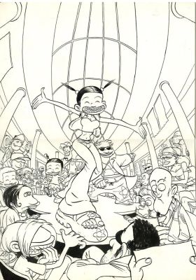 Lot 47 - TEHEM Dessin de couverture, N et B Malika Secouss T7 2004 Glénat | misc / divers