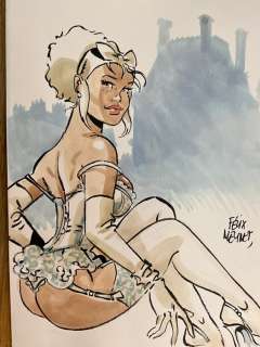 Meynet, Félix - 1 Original colour drawing - Mirabelle coquine à Paris | Catawiki