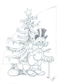 Garrido, Sergio | Original drawing  - Scrooge McDuck (2016)  - Disney Art X-Mas | Catawiki