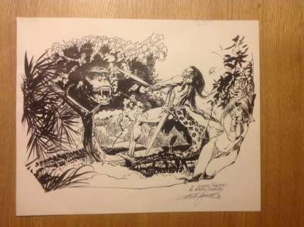 De La Fuente, Victor | Original drawing "The beauty and the beast"  - (1976) | Catawiki