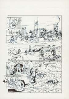 Stéphane Gess - Planche originale n°42. Présence de feutre dans les 3 dernières cases - Aventure en jaune - Carmen Mc Callum