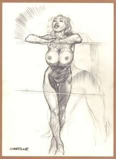 Liberatore, Tanino - 1 Original drawing - Femme accoudée | Catawiki