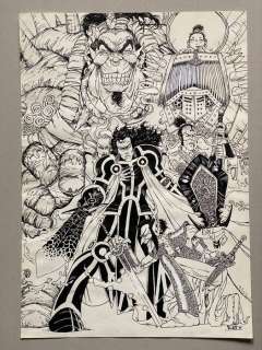 Pontet Cyril - 1 Original drawing - Chroniques de la Lune Noire - Projet de la case 3 de la page 36 du Tome 6 "La Couronne des Ombres" - 1995 | Catawiki