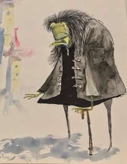 Tim Burton Untitled Original Watercolor Illustration