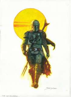 Sanjulian, Manuel - The Mandalorian - Original Oil Painting - Hand Signed