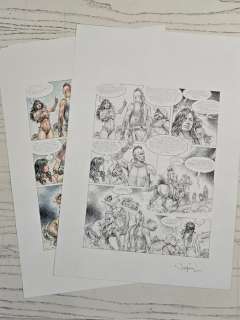 Serpieri, Paolo Eleuteri - 1 Original page - Druuna - "Venuta dal Vento" + Acquerello definitivo | Catawiki