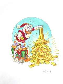 Fernandez, Tony | Original drawing  - Donald Duck and Uncle Scrooge  - Disney Art X-Mas | Catawiki