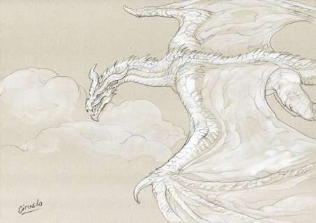 Ciruelo Cabral - Original Watercolor Drawing - Dragon D-387b - Hand Signed | Catawiki