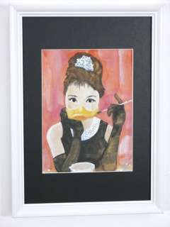 Ommo Wille - 1 Gouache - Donald Duck - Portrait Audrey Duckburn, Frühstück bei Tiffany - 2022 | Catawiki