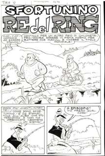 Colantuoni, Tiberio - 12 Original page - Tiramolla #4 - "Sfortunino Re del Ring" - Storia originale completa - 1966 | Catawiki