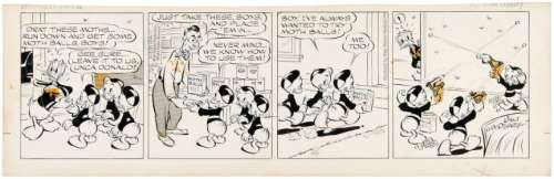 "DONALD DUCK" ORIGINAL 1956 AL TALIAFERRO DAILY COMIC STRIP ART. | Hake’s