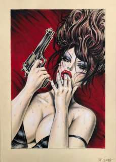 Nik Guerra - 1 Original colour page - Risate Criminali - “Polvere da sparo” - pag. 41 - 2024 | Catawiki