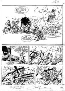 Planche originale page 36 Tome 5 de Godaille et Godasse Des chariots dans la steppe par Jacques SANDRON