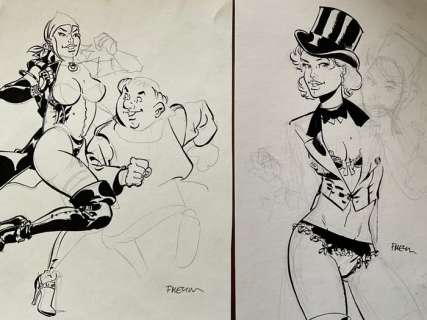 Meynet, Félix - 2 Original preliminary drawing - Mirabelle | Catawiki