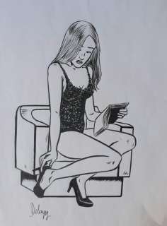 Deloupy, Zac - 1 Original drawing - Lectrice talons - 2015