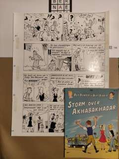 Pom - 1 Original page - Piet Pienter en Bert Bibber - Storm over Akhabakhadar (Nr. 12) - 1959 | Catawiki