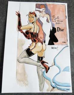 Meynet, Félix | Original colored Indian ink and watercolors drawing  - Mirabelle | Catawiki