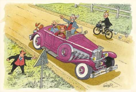 Jean-Claude Fournier | Illustration originale inédite réalisée en 2024 - Spirou et Fantasio | Daniel Maghen