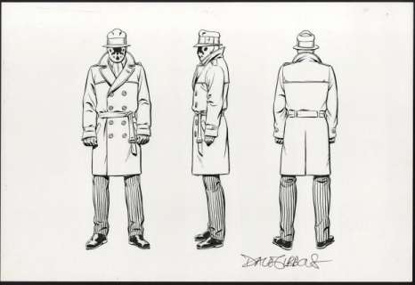Gibbons, Dave - WATCHMEN - RORSCHACH MODEL SHEET Character Design | ComicConnect