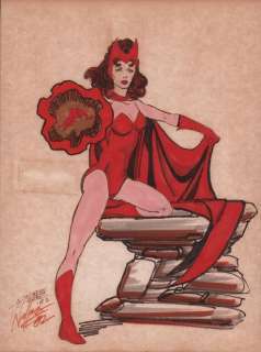 Art Nichols, George Perez - Wanda the Scarlet Witch Full Figure Color Commission - 1982
