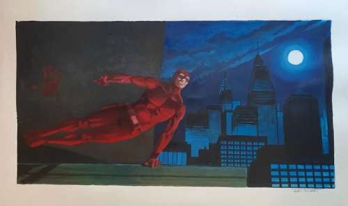 Laura Zuccheri - 1 Acrylic - Daredevil - In the night - 2019 | Catawiki