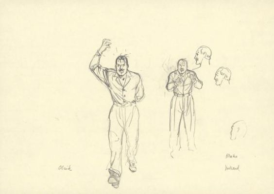 André Juillard | Crayonné original, étude du personnage d’Olrik - Blake et Mortimer | Daniel Maghen