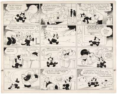 OTTO MESSMER 1935 FELIX THE CAT SUNDAY PAGE ORIGINAL ART. 