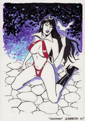 Caracuzzo, Giancarlo - 1 Original colour drawing - Vampirella - 2025 | Catawiki