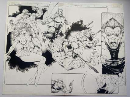 Marat Mychaels / Al Vey - 1 Original page - Battlestone - issue 1 double splash pages 15 and 16 | Catawiki