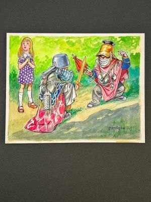 Mendoza - 1 Original page - Alice in Wonderland - Tweedle Dee and Tweedle Dum - 1966 | Catawiki