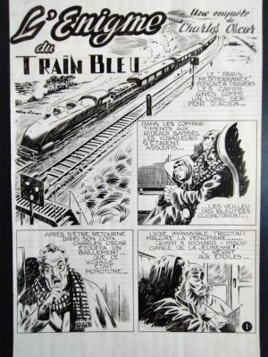 Juillard, Claude-Henri - 2 Original page - Une enquête de Charles Oscar - L‘énigme du Train Bleu - 1951