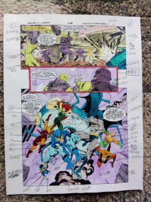 Tom Grummett / Glenn Whitmore - 1 Original page - color guide Batman / Justice League | Catawiki