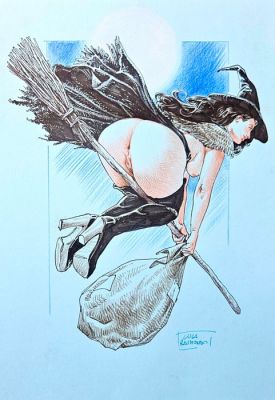Luca Raimondo - 1 Original drawing - Befana - Sexy befana - 2025 | Catawiki