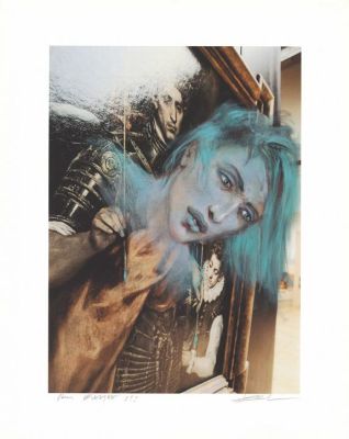 Enki Bilal | Couverture originale, portrait à l’acrylique réalisé sur une toile imprimée - Les Fantômes du Louvre | Daniel Maghen