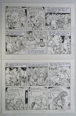 Bosschaert, Jan - 1 Original page - De Geverniste vernepelingskes - gag met Bart de Wever - plaat 1 - 1997 | Catawiki