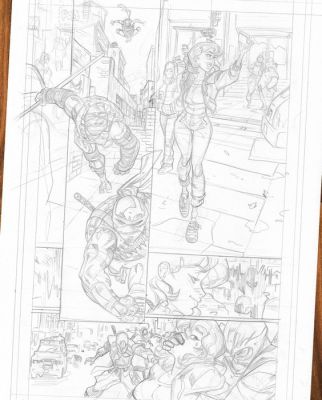 Sergi Domenech - Teenage Mutant Ninja Turtles - Crayon Original (Page 1) - Hand Signed | Catawiki