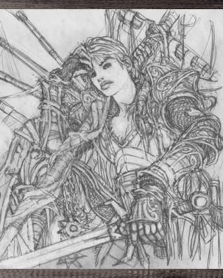 Juan Giménez - Crayon - Armored Warrior Study – Original Pencil Drawing | Catawiki