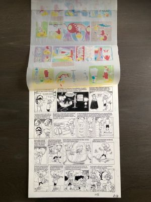 Devos, Jacques - 1 Page originale + colorisation - Mr. Kweeniewa en geniale Olivier - Billets….deux mille - 1979