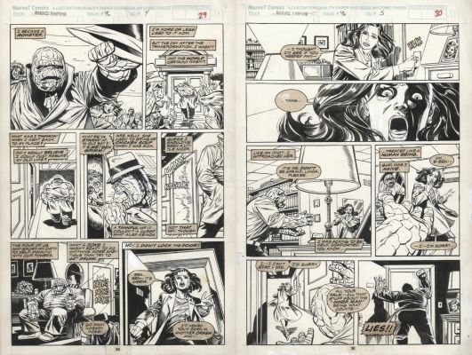 Smith, Todd - Marvel Fanfare #46 pgs.29 & 30 - The Thing Silver Age Story! | Comic Book Art Gallery